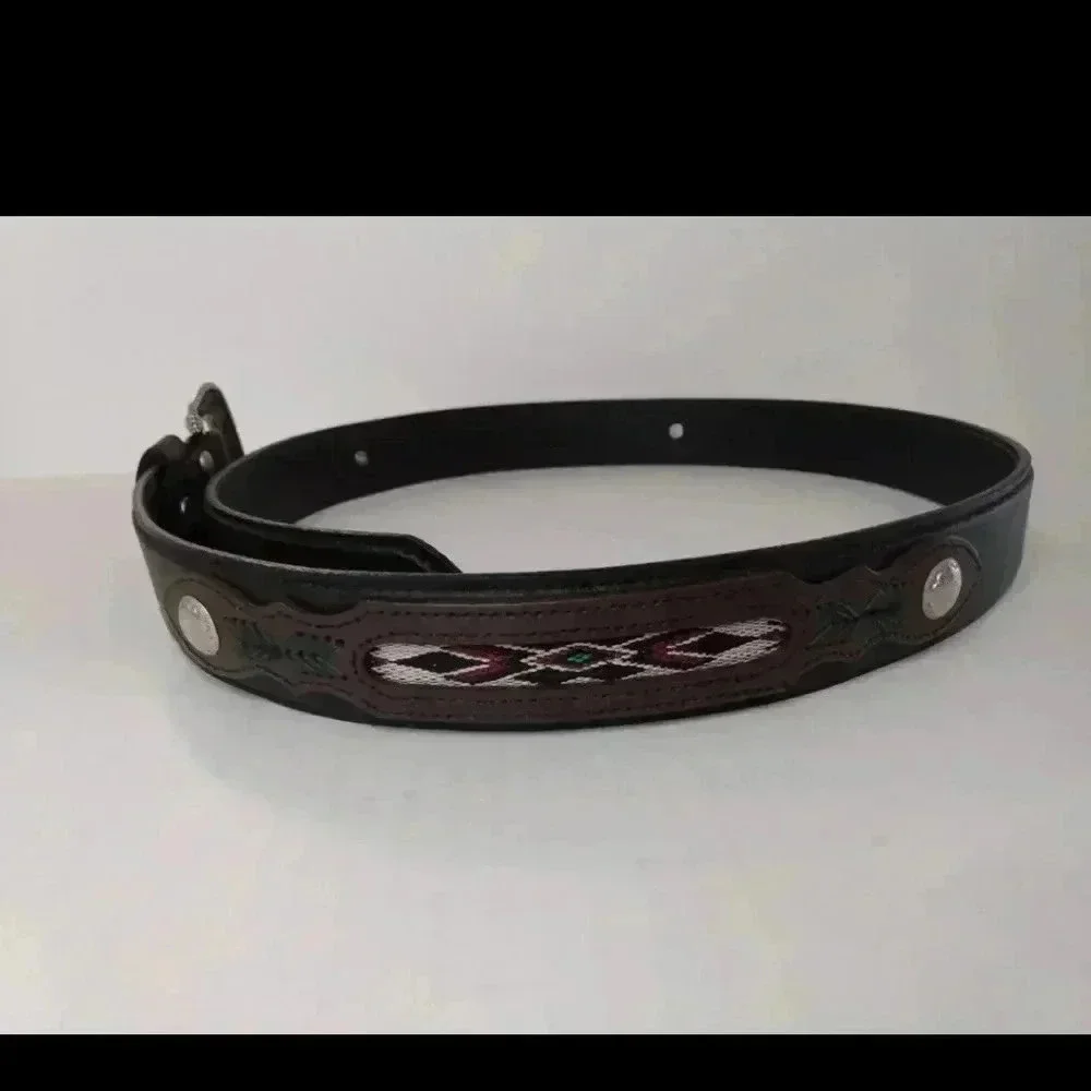 Sahara safari genuine leather mens belt - Picture 3 of 11